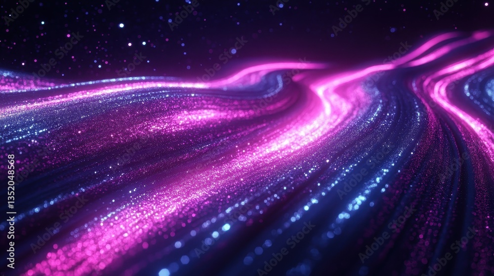 Canvas Prints a colorful swirling stream of light particles across the darkness