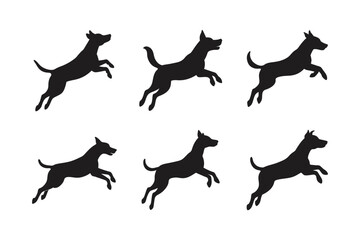 outline dog jumping vector silhouette