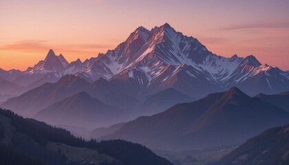 Sunset landscape photography mountain range natural beauty scenic view outdoor serenity