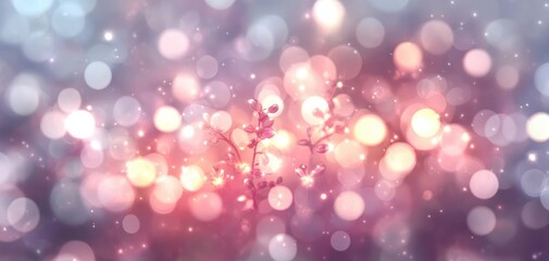 Obraz premium Dreamy Ethereal Bokeh Lights Illustration Glowing Backgrounds