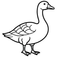 Goose line art isolated on white background