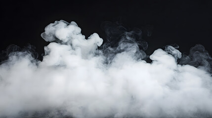 Naklejka premium White smoke or clouds isolated on background, mist or fog 