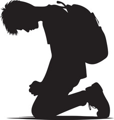 Activist kneeling vector