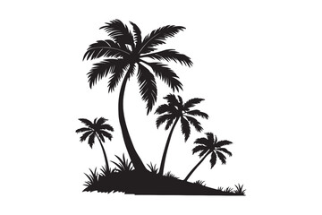 Silhouette of Three Palm Trees