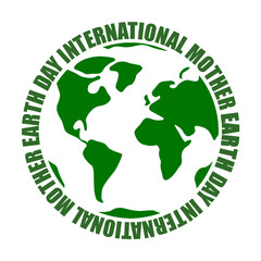 Silhouette of planet Earth logo. International Mother Earth Day. Ecology. Climate change. Eco friendly. Environment. World. April 22