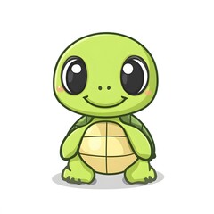 Fototapeta premium Cute Cartoon Baby Turtle with a Smile
