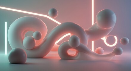 Sleek Neon Abstract Shapes