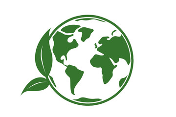 Silhouette of planet Earth logo. International Mother Earth Day. Ecology. Climate change. Eco friendly. Environment. World. April 22