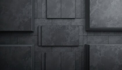 Abstract gray wall panels indoor space image modern environment top view minimalism