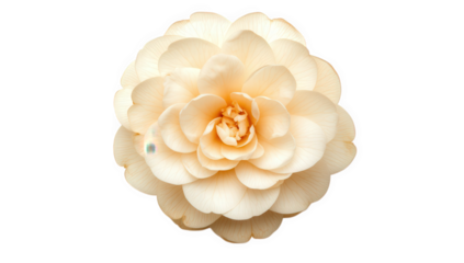 creamy-colored flower with layered petals showcasing intricate details and a soft texture against a plain background it symbolizes beauty and elegance often used in decoration or floral arrangements