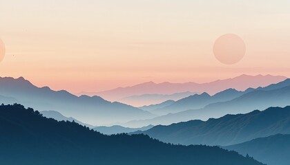 Sunrise over majestic mountain range nature landscape photography serene environment panoramic view tranquility concept