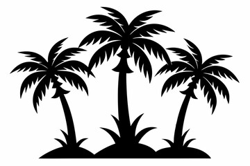 the palm tree icon set of silhouette vector