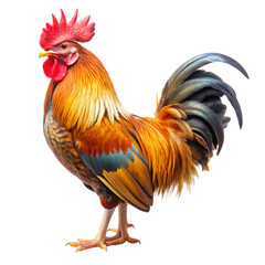 Fototapeta premium Majestic Rooster HighRes Farm Animal Image isolated on transparent background