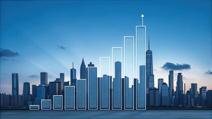 Obraz premium Skyline Bar Chart Representation in Gigapixel Quality Version 2