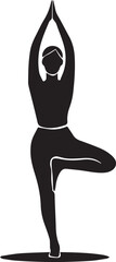 Fototapeta premium Yoga woman silhouette isolated icon vector illustration graphic design black and white
