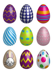 HUEVOS DE PASCUA COLOREADOS DECORATIVOS EN VECTOR PARA TRADICIÓN DE PASCUA