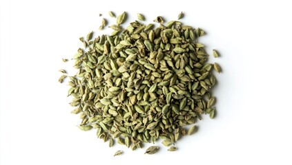 Pile of dried green seeds
