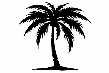 Fototapeta premium the palm tree of Sihouette black vector