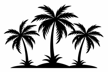 Fototapeta premium the palm tree of Sihouette black vector