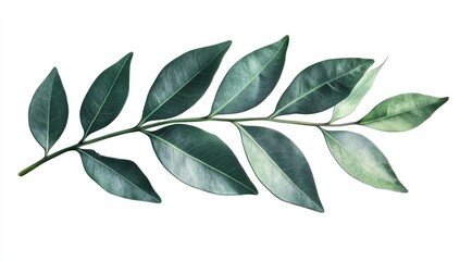 Naklejka premium Lush green leaves on a branch