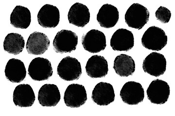 Dot Artistic Brushstroke Texture - Black Ink on White Canvas 5