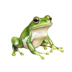 Obraz premium a green frog showcasing its vibrant colors and unique features perfect for educational purposes or nature-themed artwork