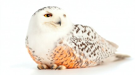 Fototapeta premium Majestic snowy owl, vibrant plumage, intense gaze