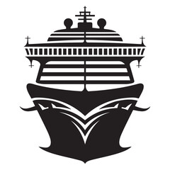 cruise ship icon, cruise ship silhouette vector, black illustration. with white background