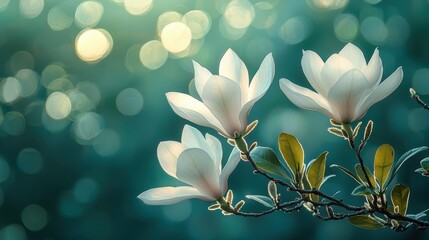 White Flowers with Bokeh Background