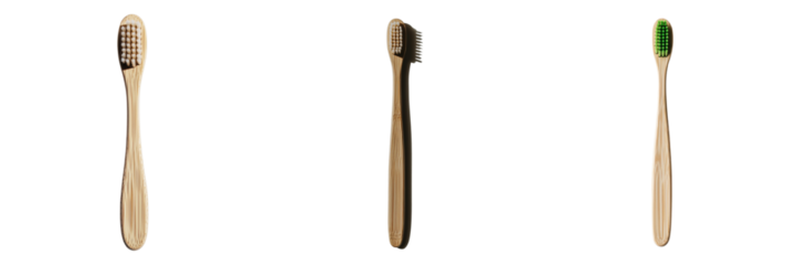 Eco-friendly bamboo toothbrushes for sustainable on transparent background