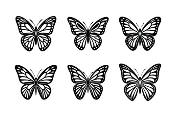 pattern of monarch butterfly vector silhouette