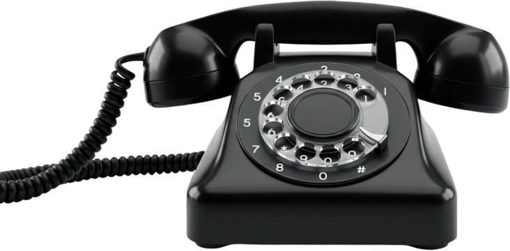 Classic Black Rotary Phone Communication Device Vintage Telephone Technology