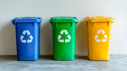 Colorful Recycling Bins for Waste Sorting