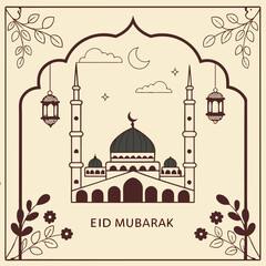 vector illustration Eid Mubarak card