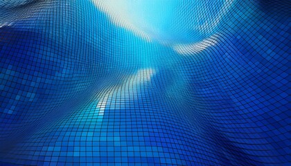 Obraz premium Abstract Blue Square Mosaic Background. Generated image