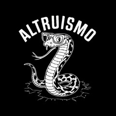 Altruismo Snake Illustration | Cool Snake with Glasses
