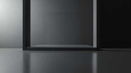 Obraz premium Minimalist architectural space with empty frame.