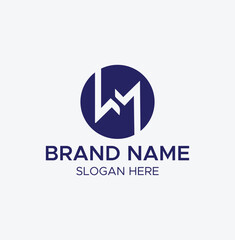 WM letter and monogram design with vector concept