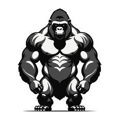 Minimalist Gorilla Vector Design