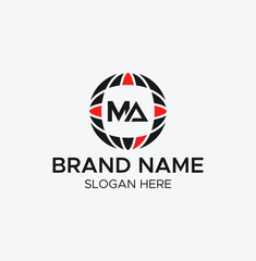 Letter MA monogram Logo with vector template design