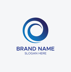 Fototapeta premium Minimalist Wave Logo for Tech & Business Brands