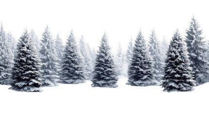 Fototapeta premium Snowy Forest Landscape Winter Scene