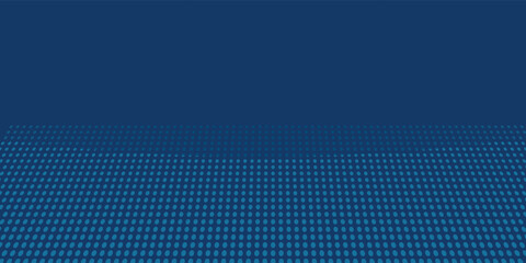 Fototapeta premium Dark blue halftone dotted abstract background, big data pattern, technology or futuristic visualization, waveform dot texture, music backdrop. ,Beautiful movement modern art dotted
