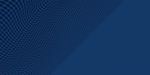 Obraz premium Dark blue halftone dotted abstract background, big data pattern, technology or futuristic visualization, waveform dot texture, music backdrop. ,Beautiful movement modern art dotted