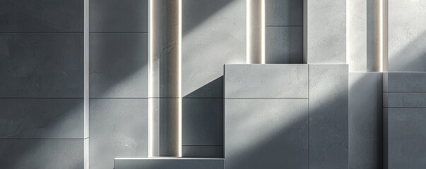 Obraz premium Modern interior with abstract lighting design.