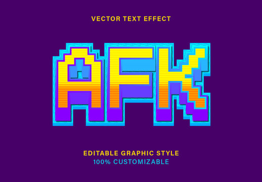 Colorful 3D Blocky Pixel Arcade Game Style Text Effect