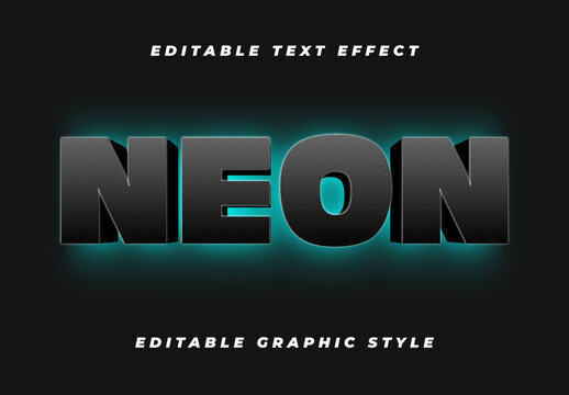 Gray Blue Block Neon Bold Dark Futuristic Text Effect