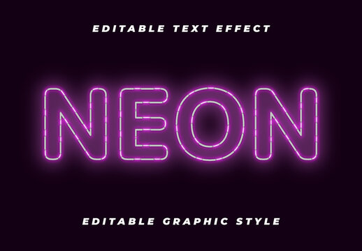 Fuchsia Neon Outlined Glowing Bright Electric Text Effect