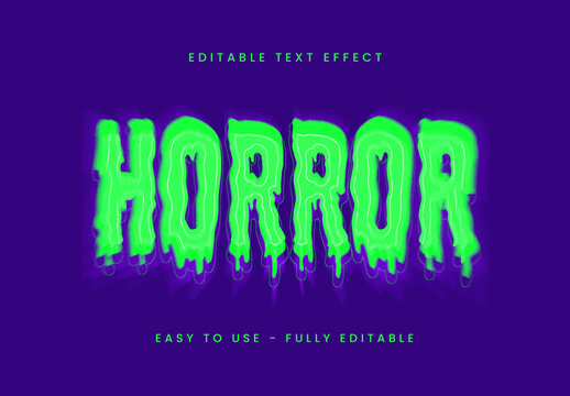 Green Slime Horror Dripping Melting Gooey Text Effect