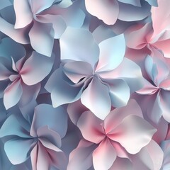 Overlapping flowers with pastel colors creating a soft aesthetic design